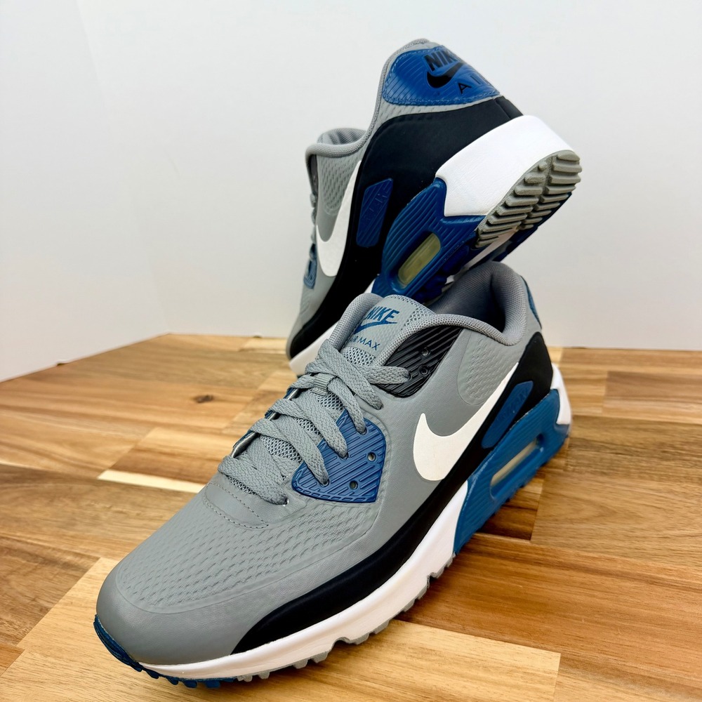 Nike Air Max 90 Golf Shoes Particle Grey Marina Blue Athletic Shoes Mens Size 9 - Picture 9 of 9